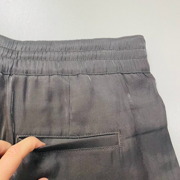 Anthropologie High Waist Metallic Shimmer Utility Cargo Joggers Sage Army Green - Picture 7 of 15